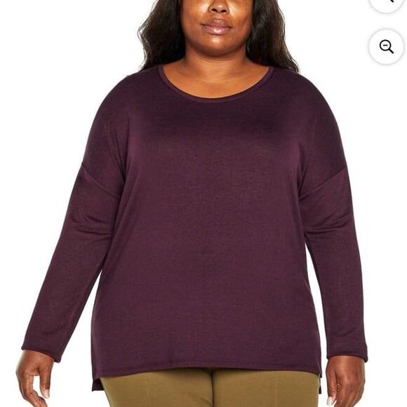 Banana Republic Women's Long Sleeve Scoop Neck Pullover Tunic Top in Purple, XL - Picture 1 of 12